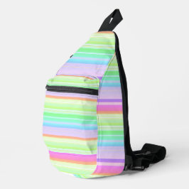 Pastel regenboog gestreept sling bag