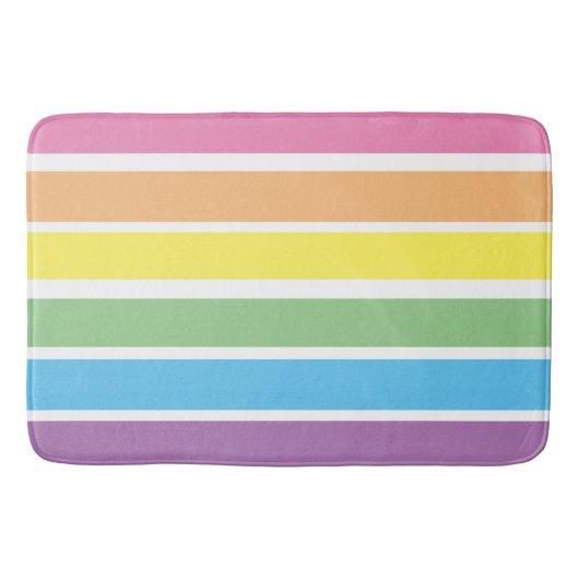 Pastel Regenboog Gestreepte Badmat (Voorkant)