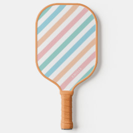 Pastel Regenboog Gestreepte Pickleball Paddle
