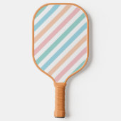 Pastel Regenboog Gestreepte Pickleball Paddle (Achterkant)