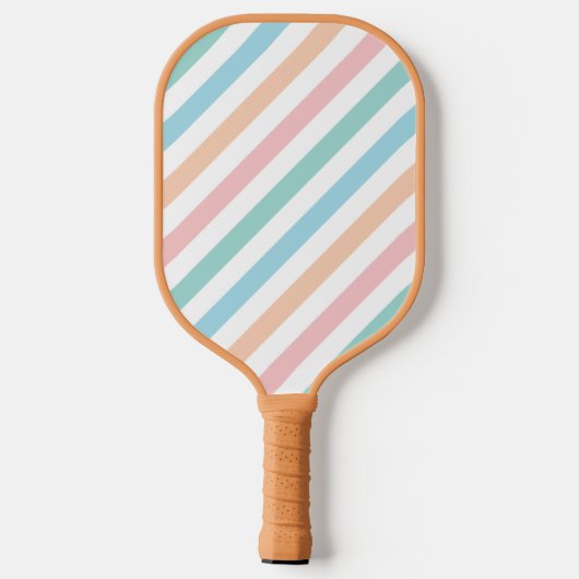 Pastel Regenboog Gestreepte Pickleball Paddle (Achterkant)