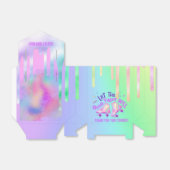 Pastel Regenboog | Gevogelte met rolschaatsen Bedankdoosjes (Uitgevouwen)