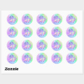 Pastel Regenboog | Gevogelte met rolschaatsen Ronde Sticker (Vel)