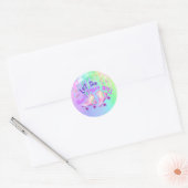 Pastel Regenboog | Gevogelte met rolschaatsen Ronde Sticker (Envelop)