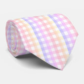 Pastel Regenboog Gingham Stropdas (Opgerold)