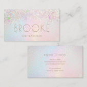Pastel Regenboog Glitter Effect Ontwerp Visitekaartje (Voorkant / Achterkant)