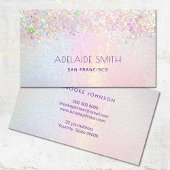 Pastel regenboog glitter effect visitekaartje