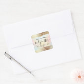 Pastel Regenboog Glitter Goud Body Butter Vierkante Sticker (Envelop)