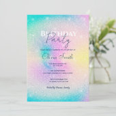 Pastel Regenboog Glitter Gradient Kaart (Staand voorkant)