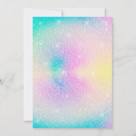 Pastel Regenboog Glitter Gradient Kaart (Achterkant)