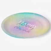 Pastel Regenboog Glitter Gradient Papieren Bordje (Gekanteld)