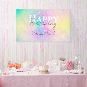 Pastel Regenboog Glitter Gradient Spandoek