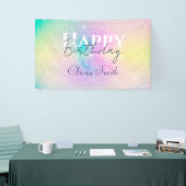 Pastel Regenboog Glitter Gradient Spandoek (Beurs)