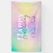 Pastel Regenboog Glitter Gradient Spandoek (Verticaal)