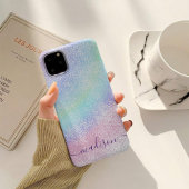 Pastel regenboog glitter kalligrafie KAN naam bewe Case-Mate iPhone Case