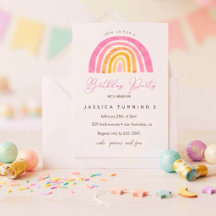 Pastel Regenboog Glitter Kinderverjaardagsfeestje