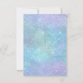 PASTEL REGENBOOG GLITTER SAVE THE DATE RSVP KAART (Achterkant)