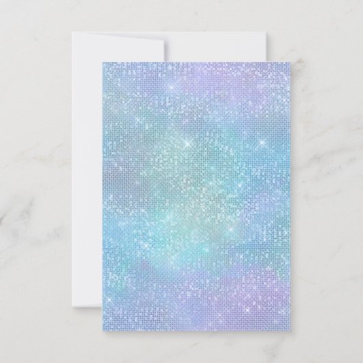 PASTEL REGENBOOG GLITTER SAVE THE DATE RSVP KAART (Achterkant)