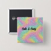 Pastel Regenboog Glitter Sparkle Aangepaste Speld Vierkante Button 5,1 Cm (Voorkant /achterkant)