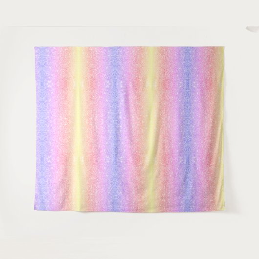 Pastel Regenboog Glitter Wandkleed (Voorkant (horizontaal))