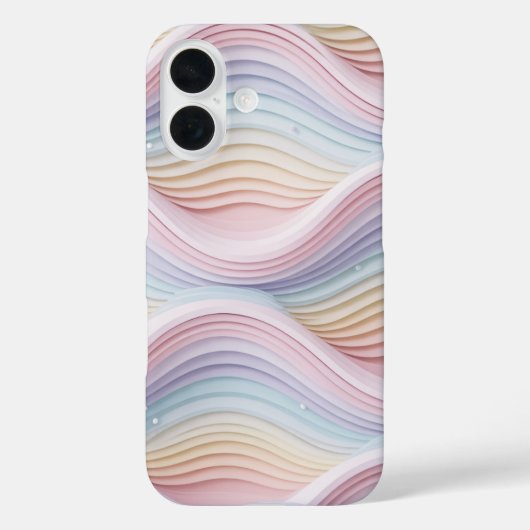 Pastel Regenboog Golf Abstract Hoesje (Achterkant)