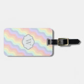 Pastel Regenboog Golven Bagage Label (Voorkant horizontaal)