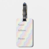 Pastel Regenboog Golven Bagage Label (Achterkant verticaal)