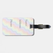 Pastel Regenboog Golven Bagage Label (Achterkant horizontaal)