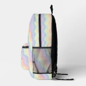 Pastel Regenboog Golven Bedrukte Rugzak (Rechts)
