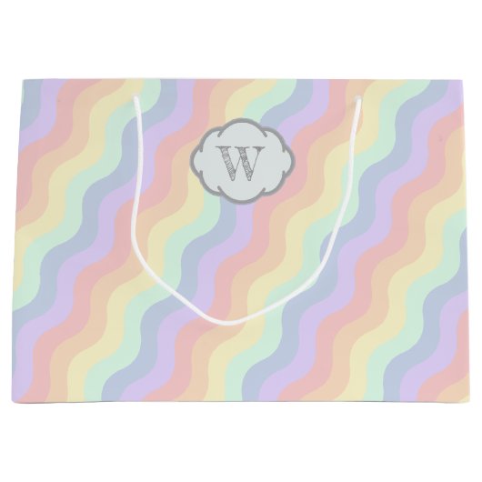 Pastel Regenboog Golven Cadeautas (Voorkant)