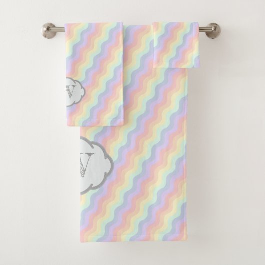 Pastel Regenboog Golven Handdoek Set (Insitu)