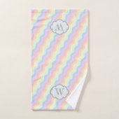 Pastel Regenboog Golven Handdoek Set (Handdoek)