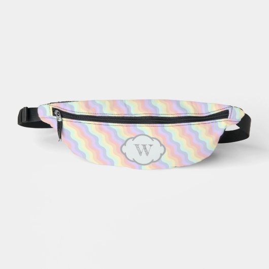 Pastel Regenboog Golven Heuptasje (Voorkant)