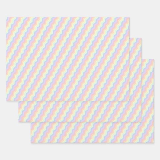 Pastel Regenboog Golven Inpakpapier Set Vel (Set)