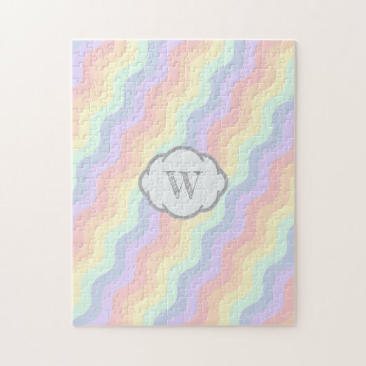 Pastel Regenboog Golven Puzzel (Verticaal)