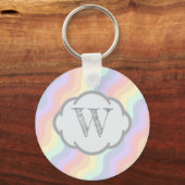 Pastel Regenboog Golven Sleutelhanger (Voorkant)