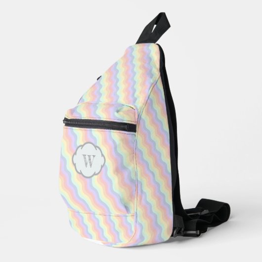 Pastel Regenboog Golven Sling Bag (Rechterhoek)