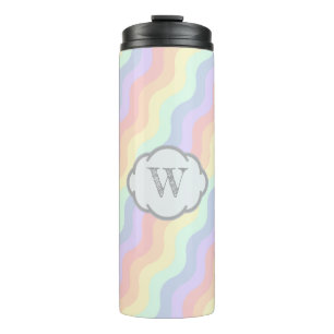 Pastel Regenboog Golven Thermische Tumbler Thermosbeker