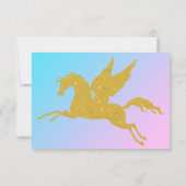 PASTEL REGENBOOG GOUD EENHOORN OPSLAAN DATUM RSVP (Achterkant)
