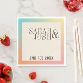 Pastel Regenboog Gradiënt Minimale Elegante Bruilo Servet