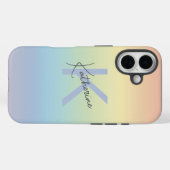 Pastel Regenboog Gradiënt Monogram Case-Mate iPhone Case (Achterkant (horizontaal))