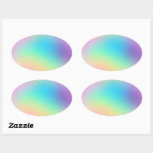  pastel regenboog gradiënt ovale Sticker (Vel)