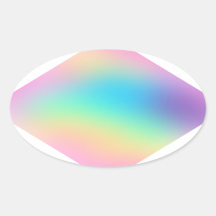  pastel regenboog gradiënt ovale Sticker