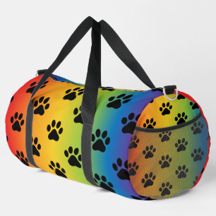Pastel Regenboog Gradiënt Pootafdruk Tas
