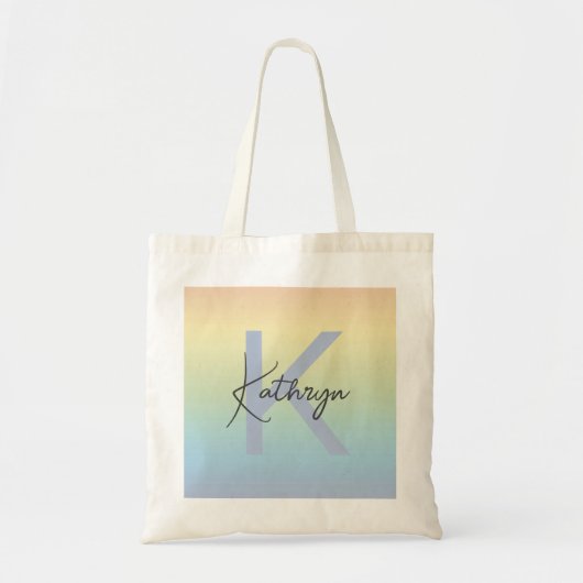 Pastel Regenboog Gradiënt Tote Bag (Voorkant)
