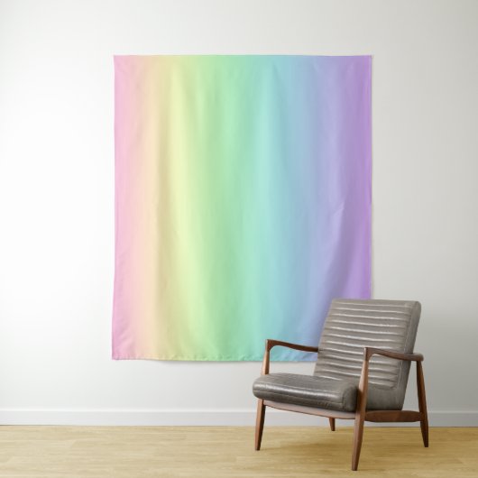 Pastel Regenboog Gradiënt Wand Tapijt Wandkleed (In situ)
