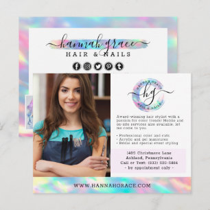 Pastel Regenboog Haar Nagels Zakelijke Marketing F Briefkaart