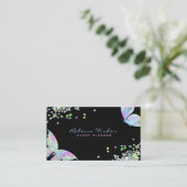 Pastel Regenboog Holografische iriserende Vlinder Visitekaartje (Staand voorkant)