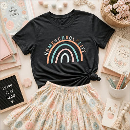 Pastel Regenboog Homeschool Leven T-shirt