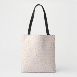 Pastel Regenboog Hond Moeder Tote Tas | Pootafdruk